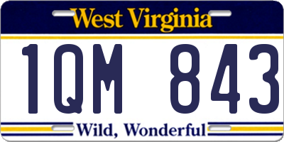 WV license plate 1QM843