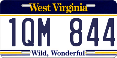 WV license plate 1QM844