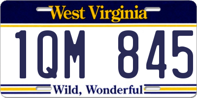 WV license plate 1QM845