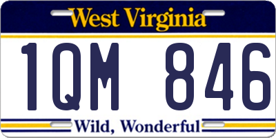 WV license plate 1QM846