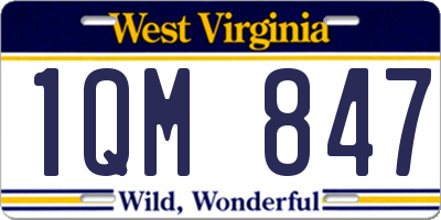 WV license plate 1QM847