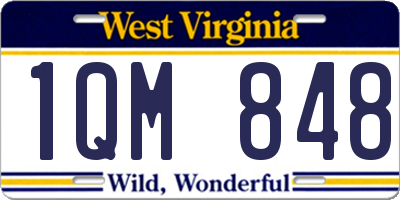 WV license plate 1QM848