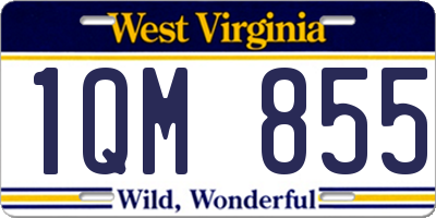 WV license plate 1QM855