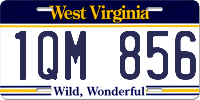 WV license plate 1QM856