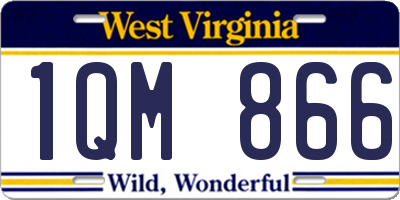 WV license plate 1QM866