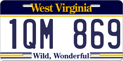 WV license plate 1QM869