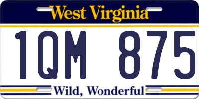 WV license plate 1QM875
