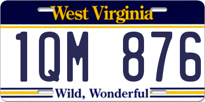 WV license plate 1QM876
