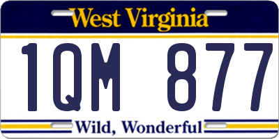 WV license plate 1QM877