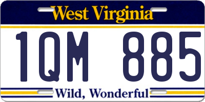 WV license plate 1QM885