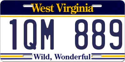 WV license plate 1QM889