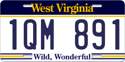 WV license plate 1QM891