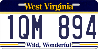 WV license plate 1QM894