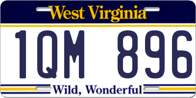 WV license plate 1QM896