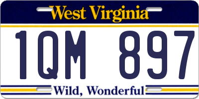 WV license plate 1QM897