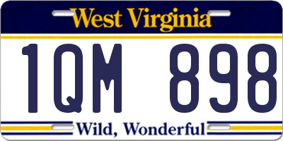 WV license plate 1QM898