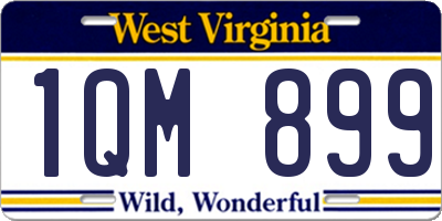 WV license plate 1QM899
