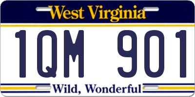 WV license plate 1QM901