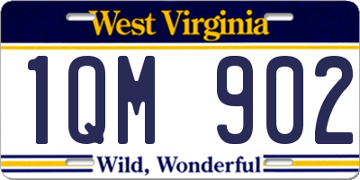 WV license plate 1QM902