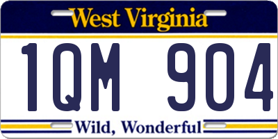 WV license plate 1QM904