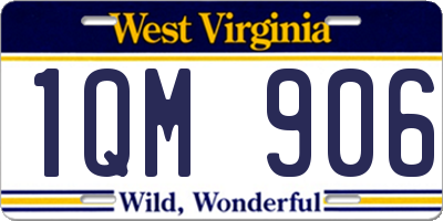 WV license plate 1QM906