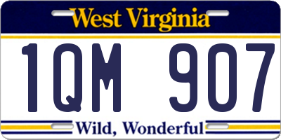 WV license plate 1QM907