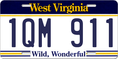 WV license plate 1QM911