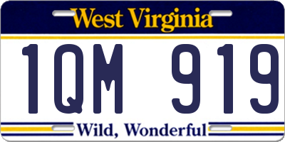 WV license plate 1QM919