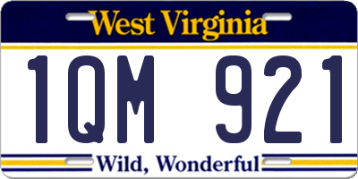 WV license plate 1QM921