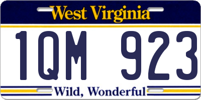 WV license plate 1QM923