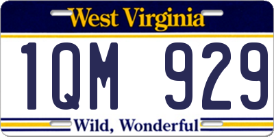 WV license plate 1QM929