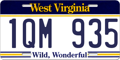 WV license plate 1QM935