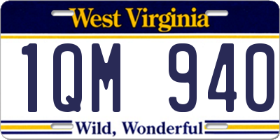 WV license plate 1QM940