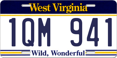 WV license plate 1QM941