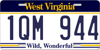 WV license plate 1QM944