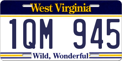 WV license plate 1QM945