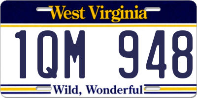 WV license plate 1QM948