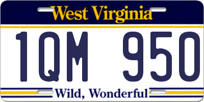 WV license plate 1QM950