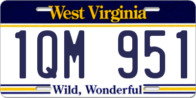 WV license plate 1QM951