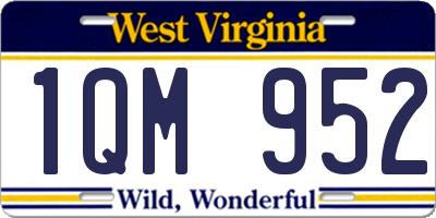 WV license plate 1QM952