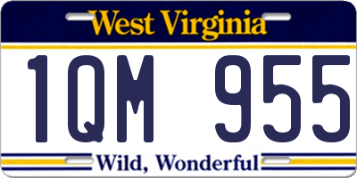 WV license plate 1QM955