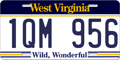 WV license plate 1QM956