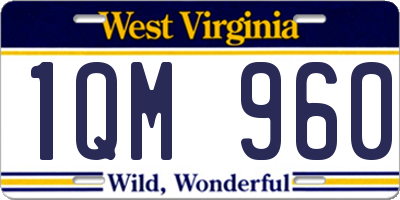 WV license plate 1QM960