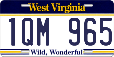 WV license plate 1QM965