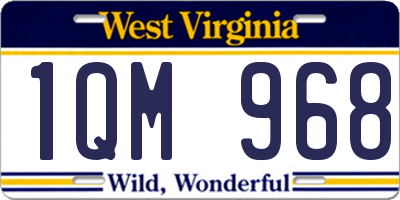 WV license plate 1QM968