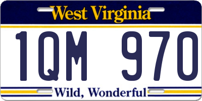 WV license plate 1QM970