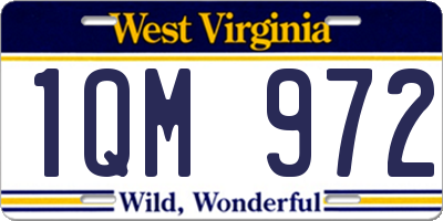 WV license plate 1QM972