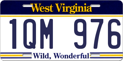 WV license plate 1QM976