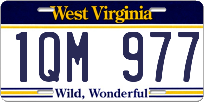 WV license plate 1QM977