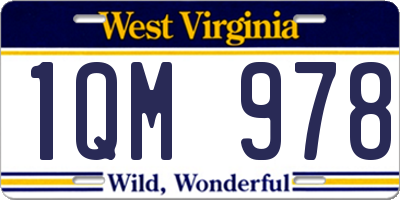 WV license plate 1QM978